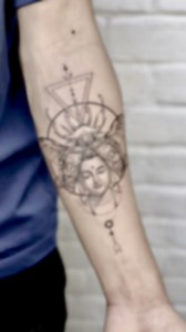 75K views · 1K reactions | This tattoo holds a deep meaning … the rhino beetle stands for strength and resilience, Bhairav shows protection and powerful change, and Buddha in the center represents peace and awakening. It’s a reminder that even in chaos or hard times, peace always exists deep inside us. It’s about finding balance between destruction and calm…just like life itself. #suminutattoo | Sumina Shrestha | Facebook