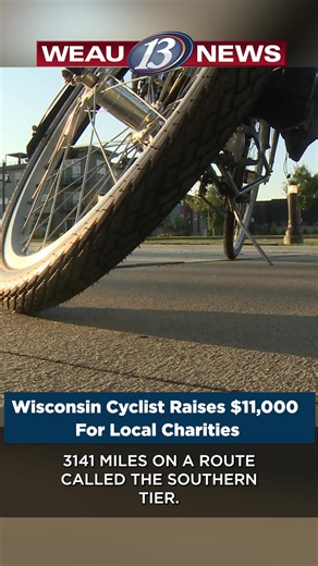 A Wisconsin man completed a 3,000-mile bike ride across the country. MORE >> https://www.weau.com/2025/12/16/wisconsin-cyclist-raises-11000-cross-country-ride-local-charities/ | WEAU 13 News