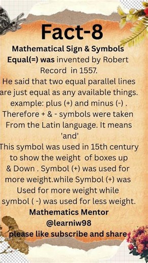 Equality Fact #symbols #maths #facts #fact