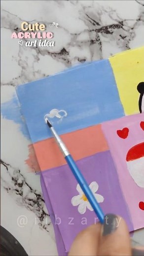 cute acrylic art idea🎀|easy painting ideas for beginners|