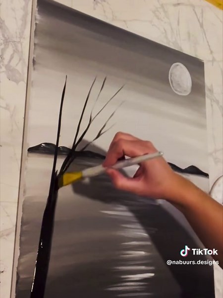 Cherry blossom tree step by step acrylic painting #acrylicpainting #stepbysteptutorial #beginnerpaintingtutorial #cherryblossom #cherryblossomacrylic