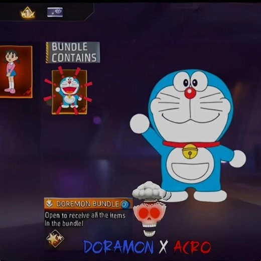 Free fire 🔥 Collab with doramon 🩵#freefire #freefireshorts