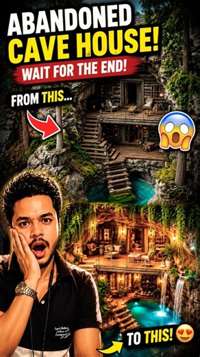Secret Cave House Transformation! 😱 #shorts #viral #restoration #renovation #recreation #sat