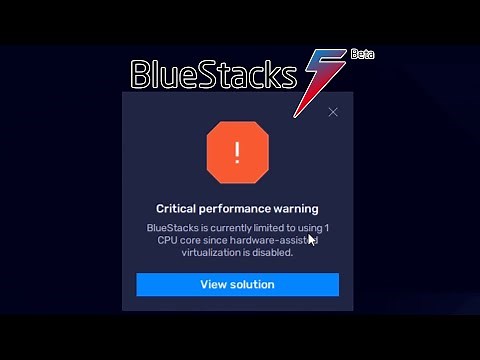 How to Fix Bluestacks 5 Performance Warning virtualization is disabled
