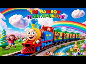 "The rainbow train adventure"|english poem for kids|‪@Kidpoemtv‬