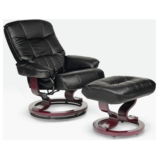 Buy Argos Home Santos Faux Leather Chair with Footstool - Black | Armchairs and chairs | Argos