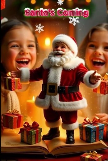 Santa's jumping from the pages