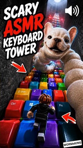 😱 Can I Escape the Scary ASMR Keyboard Tower? #roblox #shorts
