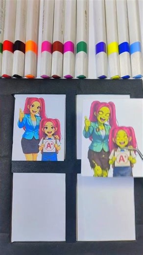 K-pop Rumi X Mira's Daughter Result After Exam Cardboard Challenge #kpop #trendingshorts #viral