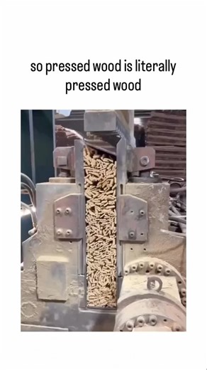 crazy top fun 😂❤️ on Instagram: "- The video captures the hydraulic pressing stage of particleboard production, where wood chips mixed with resin are compressed at 150-220°C and 2-5 MPa to form dense sheets, expelling moisture as steam for a solid bond. - Developed in the 1940s from wood waste to reduce costs and deforestation, particleboard now represents over 120 million cubic meters of global annual output, per 2026 market reports, making it a staple in affordable furniture. - Released Janua