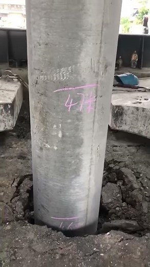 Drving spun pile (hydraulic static pile driver)