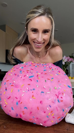 Homemade Pink Funfetti Bagels with Rainbow Cream Cheese
