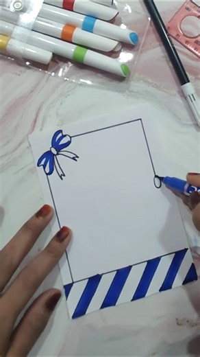 Easy front page design💙#frontpage #frontpagedecoration #coverpagedecoration #coverpage #borderart