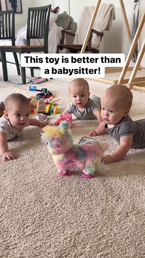 58M views · 624K reactions | They could watch it for hours! 藍 #baby #triplets #cute #toys | Jordan Flom | Facebook