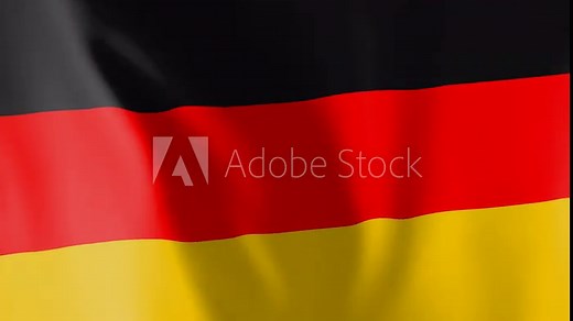 Flag of Germany animated background. Symbol of the German nation and the culture. Waving flag in the wind footage.