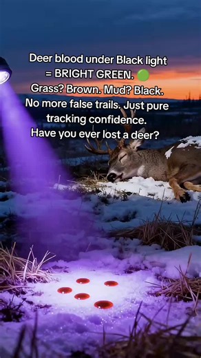Deer blood under Black light = BRIGHT GREEN. 🟢 Grass? Brown. Mud? Black. No more false trails. Just pure tracking confidence. Have you ever lost a deer? What’s your recovery rate?” #DeerHunting #BloodTracking #HuntingGear #HuntersOfTikTok #DeerRecovery https://www.tiktok.com/t/ZPH7E1dgntmao-InINo/