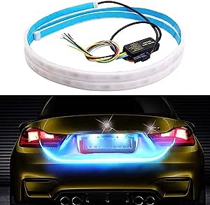 Car Tail Light, 12V Tailgate LED Daytime Running Lights Strip with Brake & Turn Signal for Cars SUV Truck Rear Trunk Glow Accessories (48inches)
