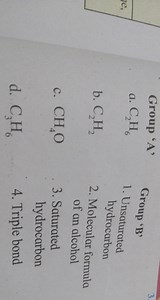 Group 'A'3a. \mathrm { C } _ { 2 } \mathrm { H } _ { 6 }Gro... | Filo
