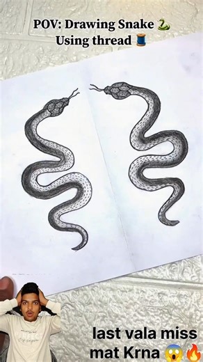 🐍 Snake Drawing Easy Step by Step | 1 Minute Art #viral #snake #short