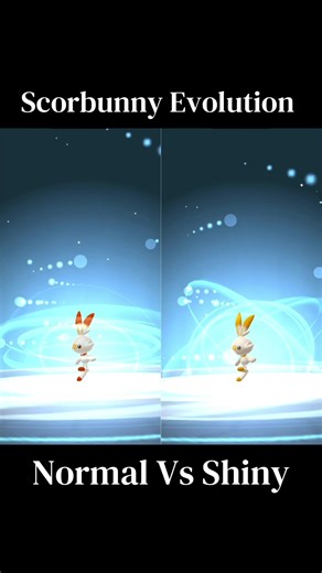 Scorbunny Evolution: Normal vs. Shiny Comparison