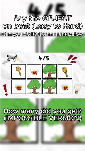 Say the OBJECT 🧦 to the beat 📣! IMPOSSIBLE ? 🏆 Comment how many you got out of the 5!