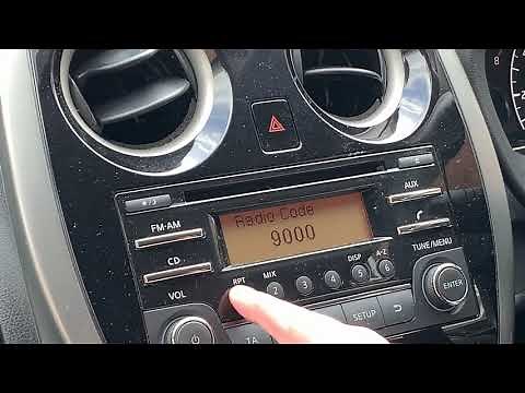 Nissan Note - enter the radio code