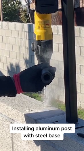 Aluminum Post Installation on Concrete Block Wall