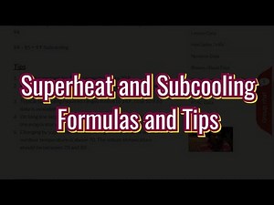 Superheat and Subcooling | Formulas and Tips