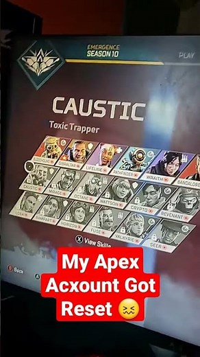 Woke Up to A Reset Apex Legends Account :( #apexshorts #shorts #reset