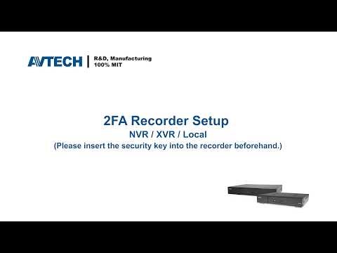 ETU Series: 2FA FIDO Recorders Setup (NVR / XVR / Local)
