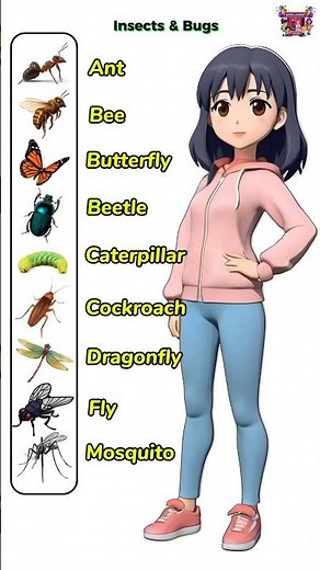 Insects and Bugs Names in English | #vocabulary | #kidslearning | #shorts | #ytshorts