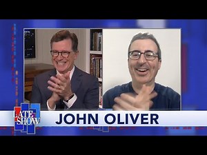 John Oliver and Stephen Colbert's Socially-Distanced Reunion