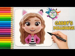How to Draw Gabby from Gabby’s Dollhouse🐱 | The Movie ! Easy Step-by-Step Drawing for Kids 🎨