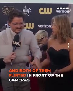 443K views · 1.4K reactions | Jennifer Aniston couldn't help flirting with Chilean actor Pedro Pascal in the middle of an interview on the red carpet of the Critics Choice Awards. Subscribe to our YouTube channel: https://bit.ly/yt-upsoclicons | Icons + | Facebook