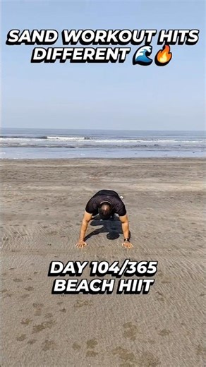 DAY 104 | Beach HIIT 🔥 Fat Burn Workout on Sand