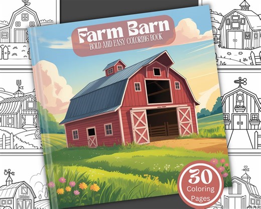 Farm Barn Coloring Book, 30 Cute Pages (digital Download) - Etsy Canada