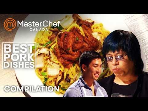 MasterChef Canada Best Pork Dishes | Chinese BBQ, Pork Roulade & Umami Sausage