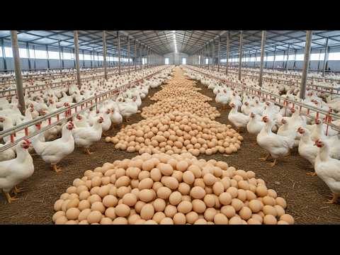 Modern Poultry Farming: The Most Efficient Way to Collect Thousands of Eggs Every Day
