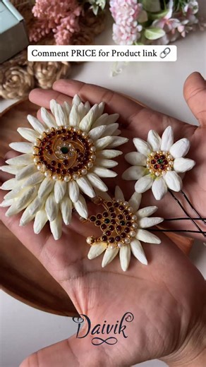 Daivik.in™ on Instagram: "Comment PRICE for Product link 🔗 New Arrivals❤️ Kemp Real look Alike Premium Flower Hair Accessories ‼️ Product code : 3523 & 3524 Search with above Product code in our website www.Daivik.in"