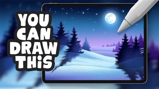 【Procreate】梦幻雪景绘制 ❄️ 零基础轻松上手 | 冬日氛围感插画教程 from Art with Flo