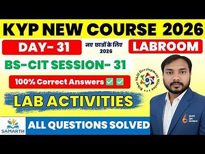 BS-CIT Session 31 Lab Activity | KYP Day 31 | 100% Correct | KYP New Session 2026 | CIT Session 31