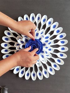 Making a beautiful wall decor using Plastic spoons #diy #crafts #fun | Deep's CRAFT