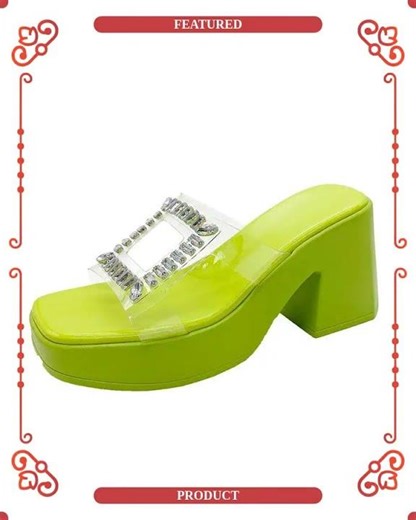Rhinestone Open Toe Block Heels Sandals