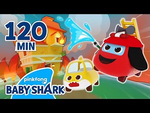 Fire Truck Rescues Baby Shark Friends | +Compilation | Baby Shark Toy Car Song | Baby Shark Official