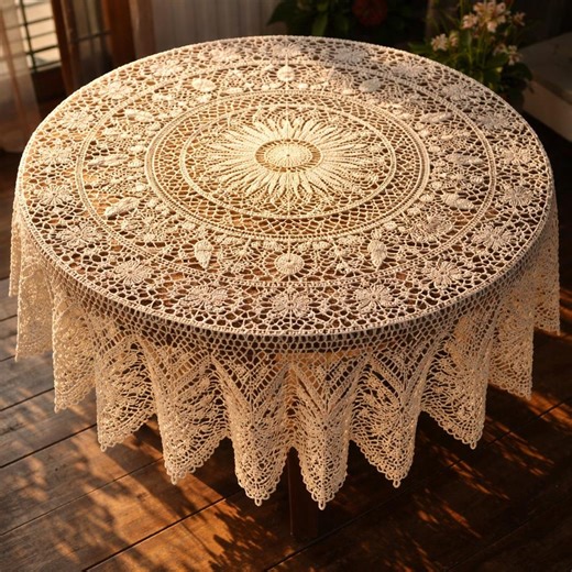 Sunburst Lace Doily Pattern English+german. Intricate Circular Tablecloth Crochet Tutorial. Heirloom Home Decor Digital PDF - Etsy