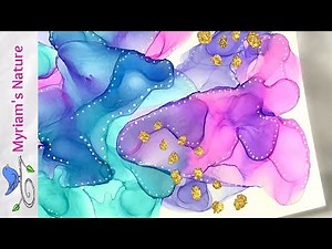 161] ALCOHOL INK Airbrush Abstract Fun with Gold Leaf Embellishment