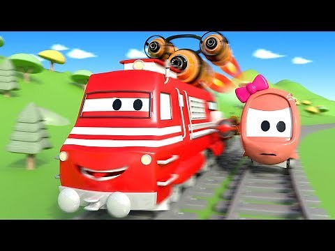 Vláček Troy a Závod ve Městě Aut / Animák o autech a náklaďácích pro děti Závod