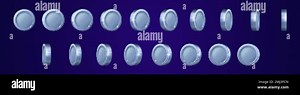 Silver coins turn around set for video game animation. Icons, game items of money, trophy, award, treasure, cash. Sprite sheet with metal coins rotate Stock Vector Image & Art - Alamy