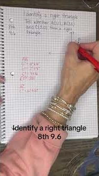8th 9.6 Identify a right triangle #righttriangles #pythagoreantheorem