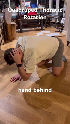 Quadruped thoracic rotations. An early mobility exercise for developing rotation in the T Spine.